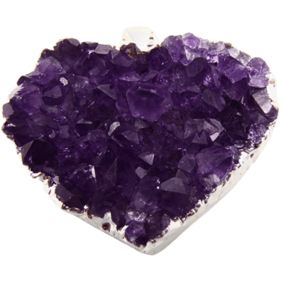 Wholesale Druzy Amethyst Heart Pendant