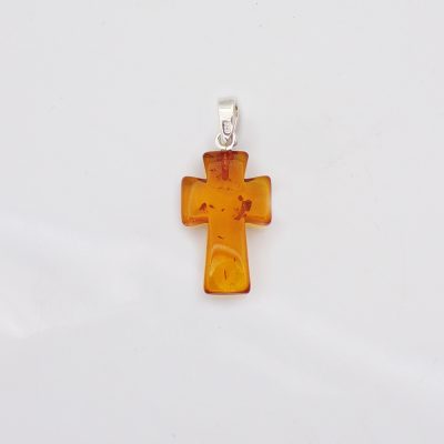 Amber Cross Pendant (Approximately 20mm)