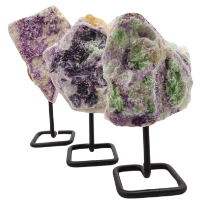 Raw Fluorite On Metal Stand- Approx Dimensions (175mm x 180mm) - Image 3