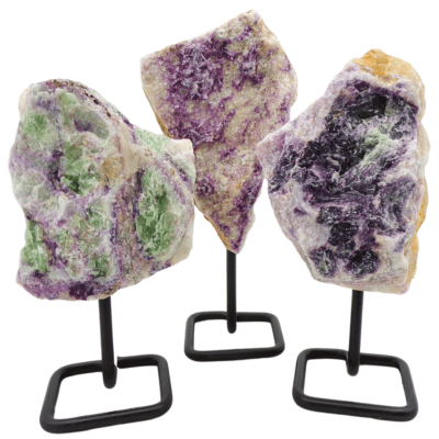 Raw Fluorite On Metal Stand- Approx Dimensions (175mm x 180mm) - Image 2