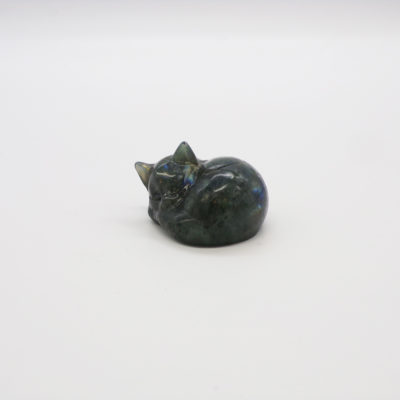 Labradorite 'Sleeping Cat' Carving (Approx. Dimensions: 45mm x 40mm) - Image 6