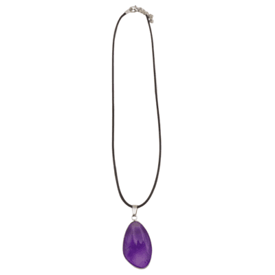 Amethyst Irregular Shape Cabachon Pendant (Approx. 40mm x 20mm) - Image 2