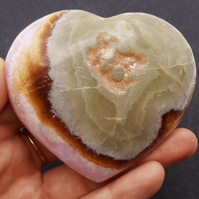 Pink Aragonite Heart (80mm x 70mm) - Image 5