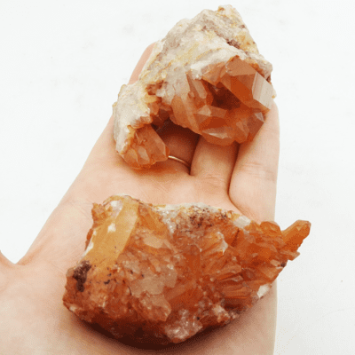 Tangerine Quartz Clusters x 2 (248g) - Image 5