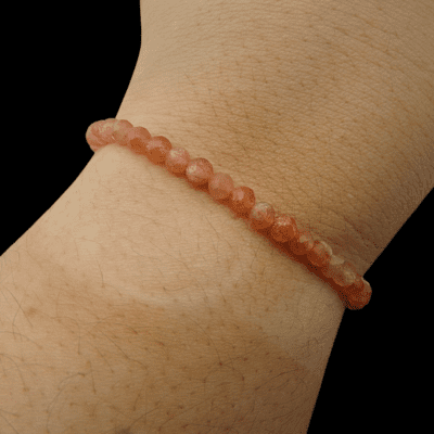 Sunstone Faceted Bead Bracelet 4mm - Image 2