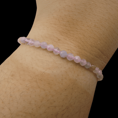 Morganite Faceted Bead Bracelet 4mm - Image 2