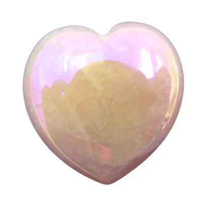 Aura Rose Quartz Heart - Approx Dimensions: (25mm x 25mm) - Image 2