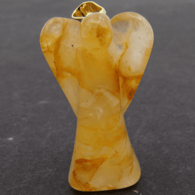 Golden Healer Quartz Angel Pendant - Image 2