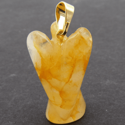 Golden Healer Quartz Angel Pendant - Image 3