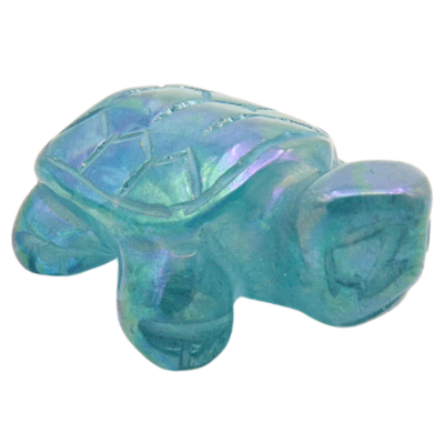 Blue Aura Quartz Turtle - Approx Dimensions (35mm x 25mm) - Image 4