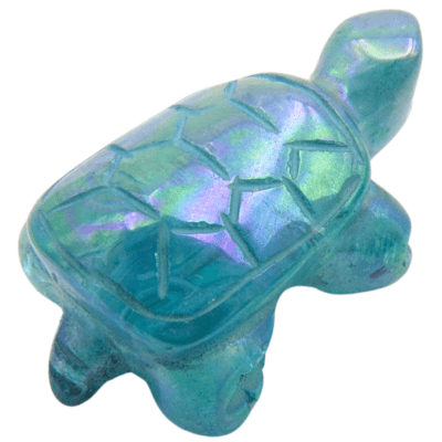 Blue Aura Quartz Turtle - Approx Dimensions (35mm x 25mm) - Image 3