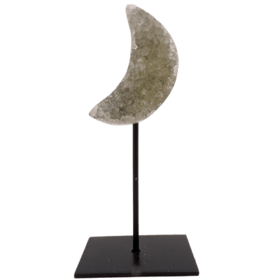 Druzy Amethyst Moon On Metal Stand (115mm x 50mm)