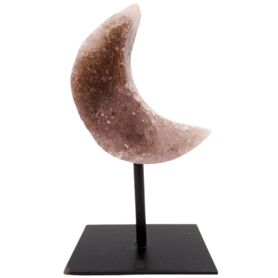 Druzy Amethyst Moon On Metal Stand (145mm x 80mm)