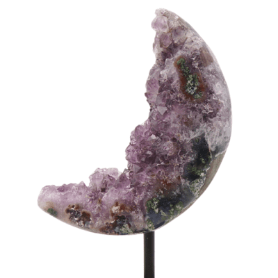 Druzy Amethyst Moon On Metal Stand (165mm x 70mm) - Image 3