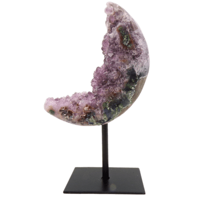 Druzy Amethyst Moon On Metal Stand (165mm x 70mm)