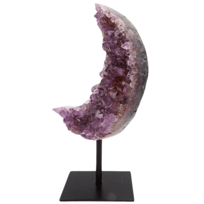 Druzy Amethyst Moon On Metal Stand (175mm x 70mm) - Image 3