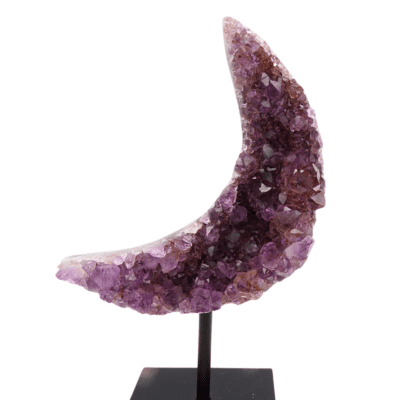 Druzy Amethyst Moon On Metal Stand (175mm x 70mm) - Image 2