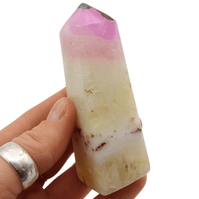 Pink Aragonite Polished Obelisk (90mm) - Image 4