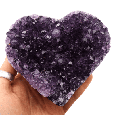 Uruguayan Amethyst Druzy Heart (120mm x 105mm) - Image 5