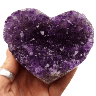 Uruguayan Amethyst Druzy Heart (120mm x 80mm) - Image 5