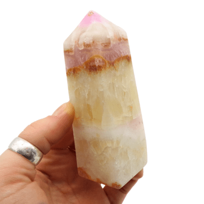 Pink Aragonite Polished Obelisk (110mm) - Image 5