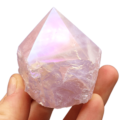 Aura Rose Quartz Cut Base Point (50mm) - Image 4