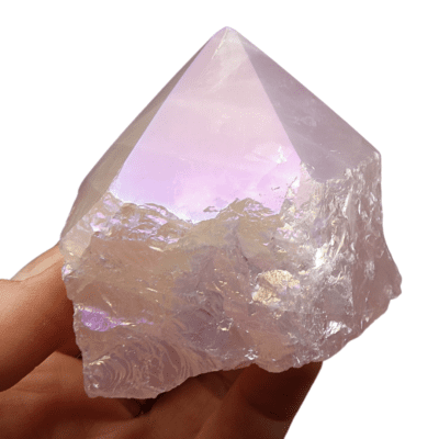 Aura Rose Quartz Cut Base Point (55mm) - Image 4