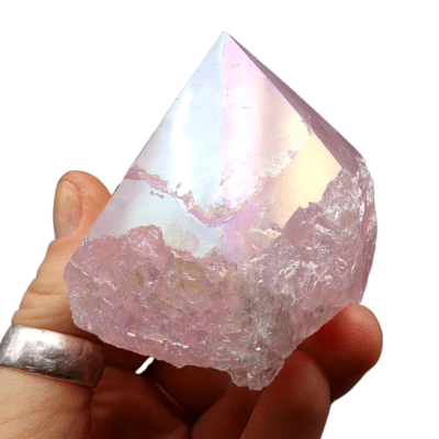 Aura Rose Quartz Cut Base Point (55mm) - Image 4