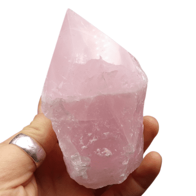 Rose Quartz Cut Base Point (95mm) - Image 4