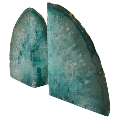 Teal Agate Bookends (190mm x 140mm) - Image 3