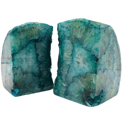 Teal Agate Bookends (160mm x 100mm) - Image 3