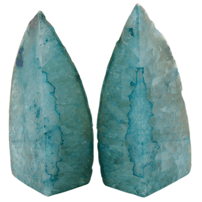 Teal Agate Bookends (170mm x 155mm) - Image 3