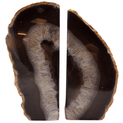 Dyed Brown Agate Bookends (130mm x 140mm)