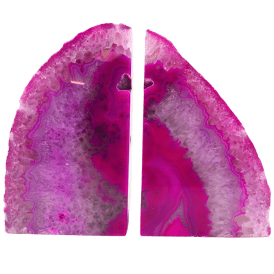 Pink Agate Bookends (185mm x 150mm)