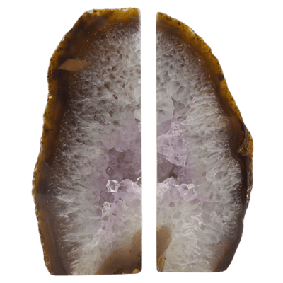 Natural Agate & Amethyst Bookends (130mm x 165mm)