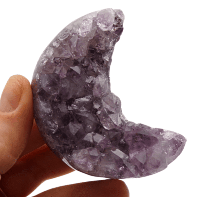 Druzy Amethyst Moon On Metal Stand (125mm x 65mm) - Image 4