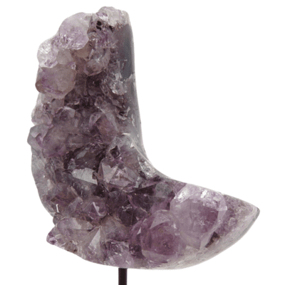 Druzy Amethyst Moon On Metal Stand (125mm x 65mm) - Image 3