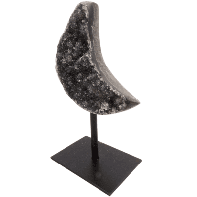 Druzy Amethyst Moon On Metal Stand (140mm x 75mm) - Image 3