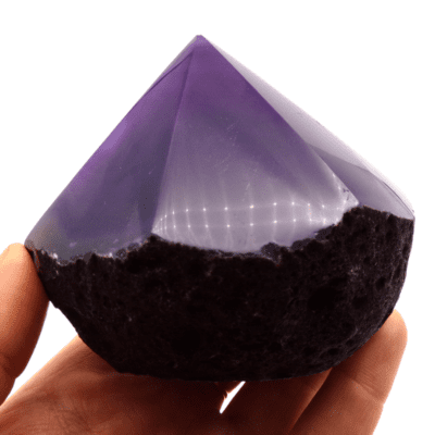 Dyed Purple Agate Cut Base Point (75mm) - Image 4