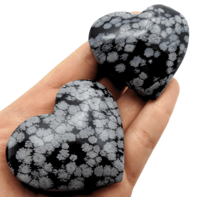 Snowflake Obsidian Hearts (146g) - Image 4