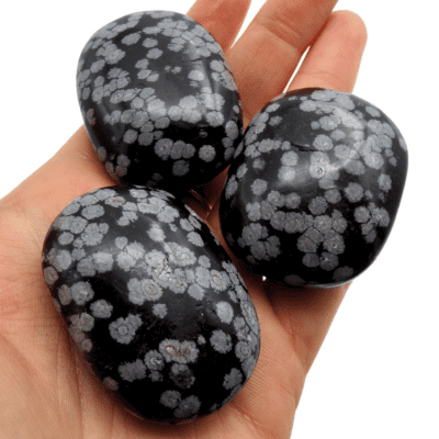 Snowflake Obsidian Palmstones x 3 (160g) - Image 4