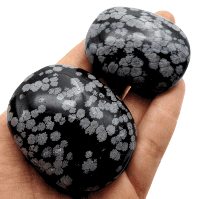 Snowflake Obsidian Palmstones x 2 (144g) - Image 3