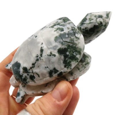 Moss Agate Turtle (110mm x 70mm) - Image 5