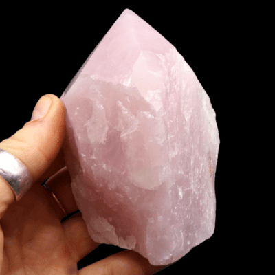 Rose Quartz Cut Base Point (100mm) - Image 4