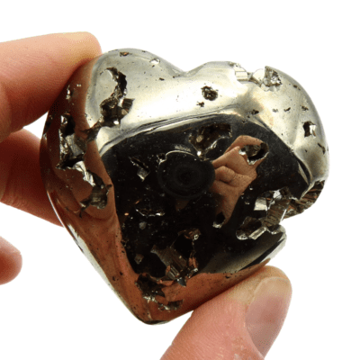 Druzy Pyrite Heart (55mm x 50mm) - Image 4