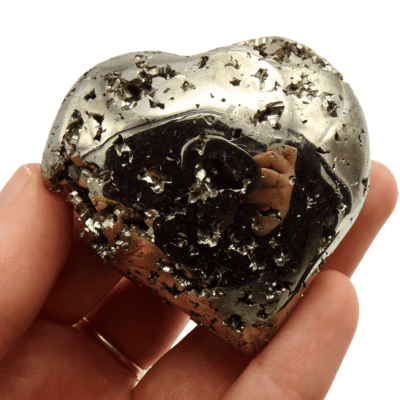 Druzy Pyrite Heart (58mm x 60mm) - Image 4