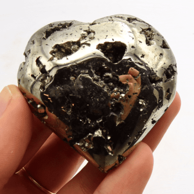 Druzy Pyrite Heart (55mm x 55mm) - Image 4