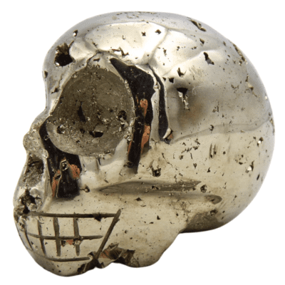 Druzy Pyrite Skull Carving (40mm x 35mm) - Image 2