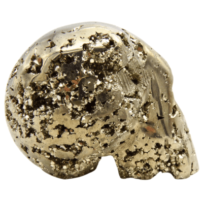 Druzy Pyrite Skull Carving (60mm x 42mm) - Image 3