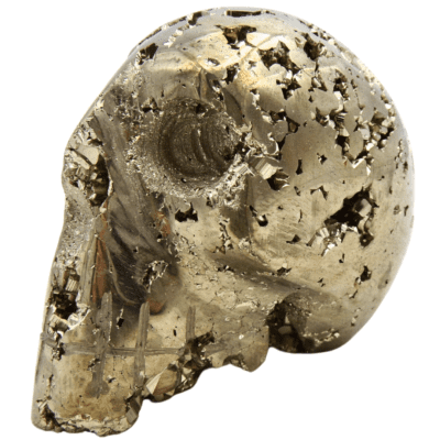 Druzy Pyrite Skull Carving (60mm x 42mm) - Image 2